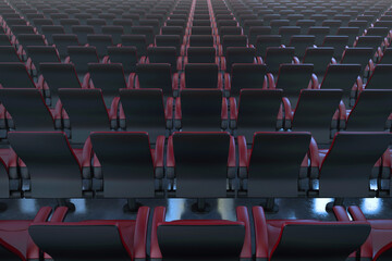 Naklejka premium Empty concert hall, no visitors event 3D illustration