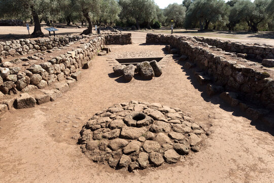Ancient sacred well of Santa Cristina near Paulilatino, Oristano, Sardinia, Italy. 