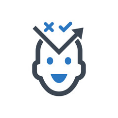 Plan thinking Icon. Business, strategy, mind (vector illustration)