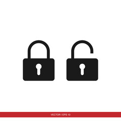 Padlock security icon vector