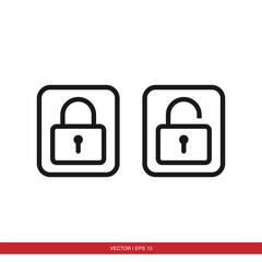 Padlock security icon vector