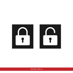 Padlock security icon vector