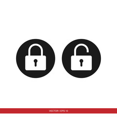 Padlock security icon vector