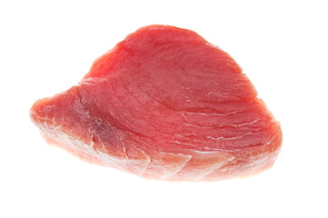 Fresh Fillet of Tuna. Raw fish meat - steak isolated on white background. Studio shot
