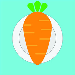 Illustration vector of chubby carrot. good for vegetarian product logo