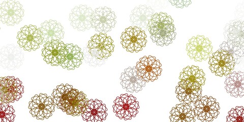 Light green, yellow vector natural backdrop with flowers.