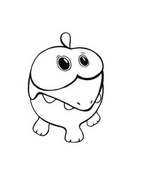 Creature Nibbler, drawing with a liner for the design of t-shirts.