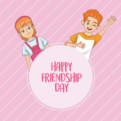 happy friendship day celebration with kids couple