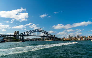 Naklejka premium view of sydney harbour bridge from Circular Quay in Sydney, Australia