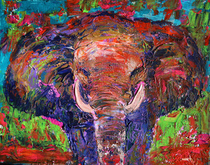 Art painting of the elephant