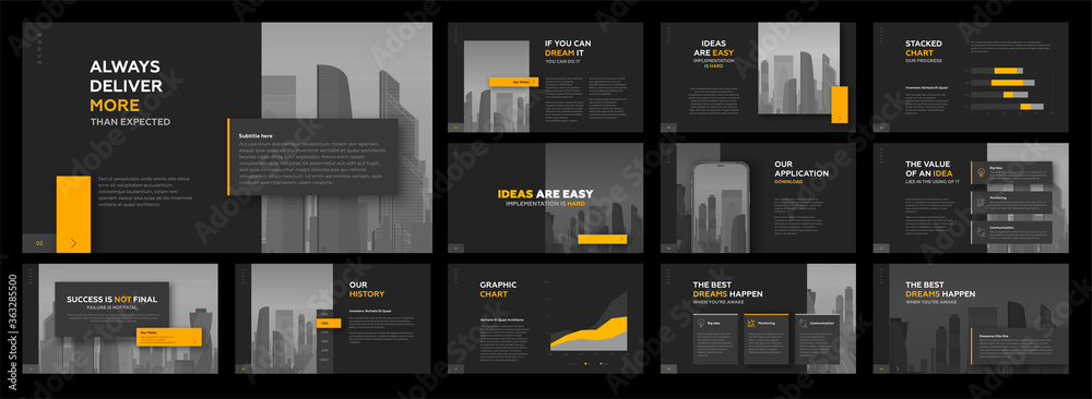 Canvas Prints modern powerpoint presentation templates set. use for modern keynote presentation background, brochu
