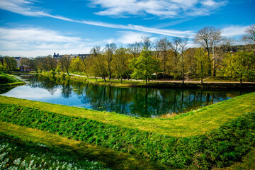 view of the lake in spring copenhagen
