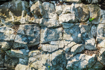 Detail of crumbling Limestone on a rockface