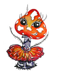 mushroom fly agaric in a skirt