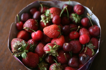 strawberries and cherries