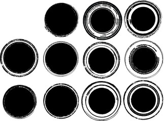 Grunge post Stamps Collection, Circles. Banners, Insignias , Logos, Icons, Labels and Badges Set . vector distress textures.blank shapes.