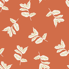 floral seamless pattern with hand drawn herb mint leaves. Creative herb texture for fabric, wrapping, textile, wallpaper, apparel.
