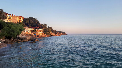 Fototapeta na wymiar Adriatic sea coast in Sutomore in Montenegro