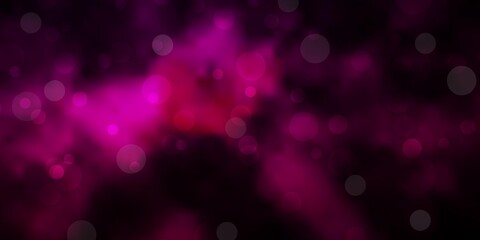Dark Pink vector pattern with spheres. Abstract decorative design in gradient style with bubbles. Pattern for websites.