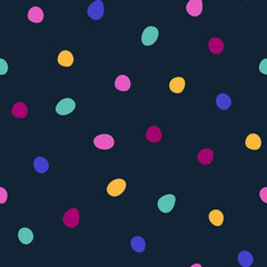 Abstract seamless pattern. Vector pattern with multi-colored dots. Modern pattern with polka dots. For the design of textiles, wrapping paper, wallpaper.