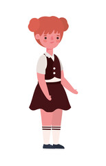 Girl kid cartoon with uniform design, Back to school education class lesson theme Vector illustration