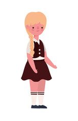 Girl kid cartoon with uniform design, Back to school education class lesson theme Vector illustration