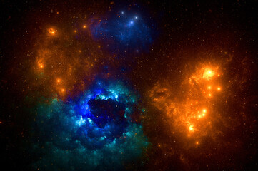 Illustration of Galaxy space Background, The universe consists of stars, black hole, nebula,  sprial galaxy, milky way, planet