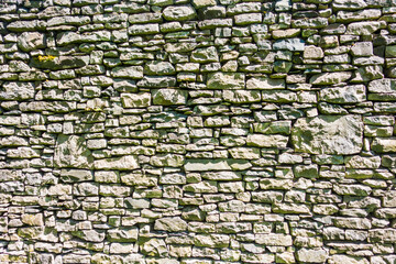 close up of a Dry Stone Wall in Cumbria England
