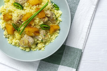 Healthy Homemade Couscous Salad with Chicken, Mango and Chilli