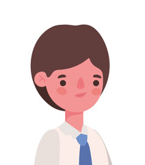 Boy kid cartoon with uniform design, Back to school education class lesson theme Vector illustration