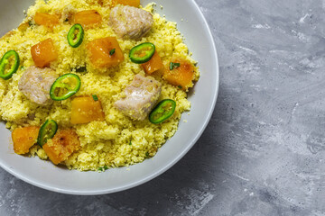 Healthy Homemade Couscous Salad with Chicken, Mango and Chilli