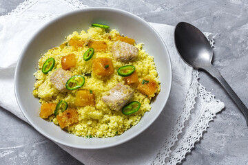 Healthy Homemade Couscous Salad with Chicken, Mango and Chilli