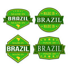 Made In Brazil Approved Quality Seal Stamp Green Design Vector Art Badge.