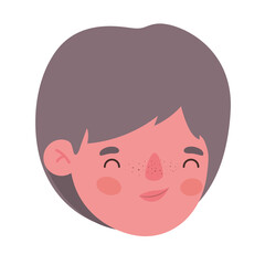 Boy head cartoon design, Kid childhood little people lifestyle casual person cheerful and cute theme Vector illustration