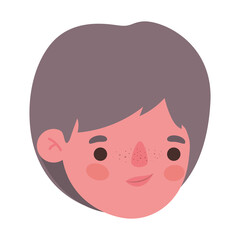 Boy head cartoon design, Kid childhood little people lifestyle casual person cheerful and cute theme Vector illustration