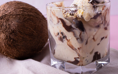 delicious vanilla and chocolate sweet natural milky ice cream