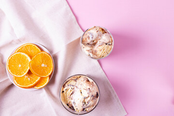 delicious vanilla and chocolate sweet natural milky ice cream