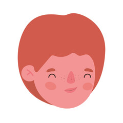 Boy head cartoon design, Kid childhood little people lifestyle casual person cheerful and cute theme Vector illustration