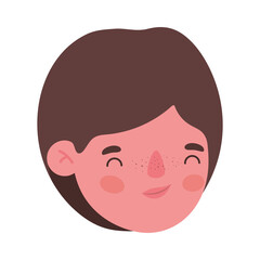 Boy head cartoon design, Kid childhood little people lifestyle casual person cheerful and cute theme Vector illustration