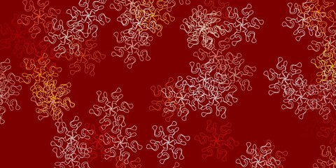 Light orange vector doodle template with flowers.