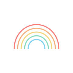 Rainbow vector illustration. Simple pastel rainbow line design, icon. Isolated.