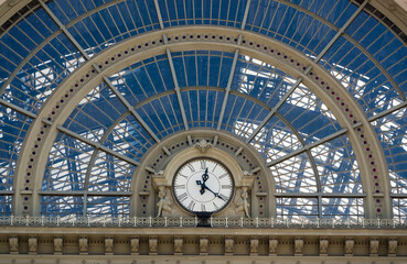 clock of keleti railway station in budapest