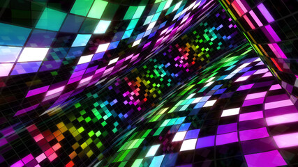 Disco Dance Floor Wall illumination Square Light Panel abstract 3D illustration background © bluebackimage