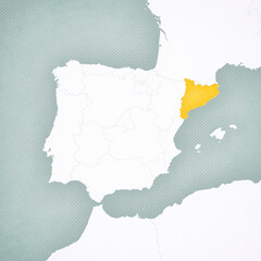Map of Iberian Peninsula - Catalonia