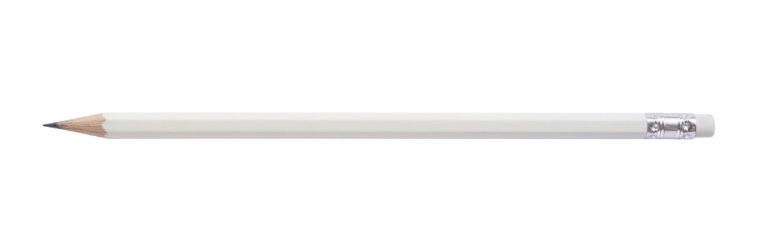 White pencil isolated on white background