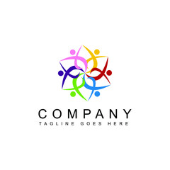 Ilustration vector graphic of People connect logo, Communication ,family, Social Care, Kids, Sports, vector symbolic marks