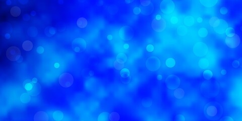 Light BLUE vector pattern with circles. Abstract decorative design in gradient style with bubbles. Design for your commercials.