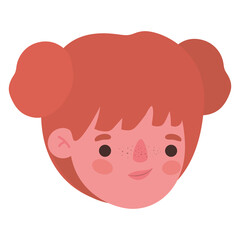 Girl head cartoon design, Kid childhood little people lifestyle casual person cheerful and cute theme Vector illustration