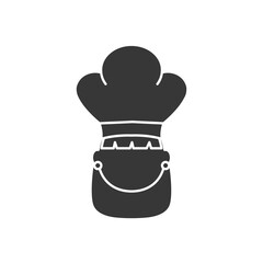 avatar woman wearing chef hat icon, silhouette style