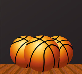 Fototapeta premium basketball sport poster with balloons